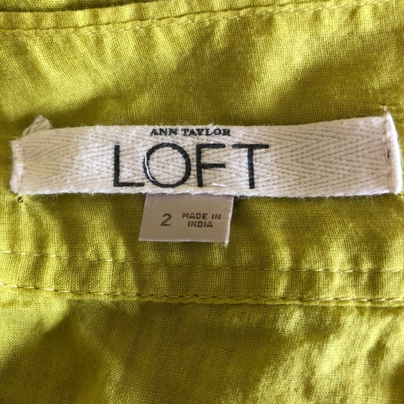 LOFT A-Line Skirt • Knee Length • Lime Green - Picture 4 of 5